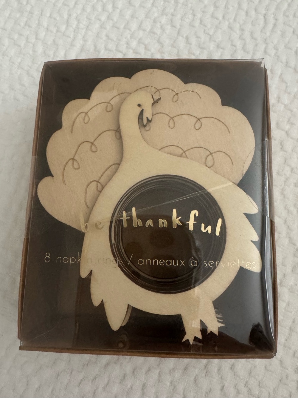 Meri Meri Thanksgiving Turkey Napkin Rings Set of 8 NEW